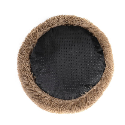 Round Plush Pet Bed for Dogs,Fluffy Soft Warm Calming Dog Bed Sleeping Kennel Nest