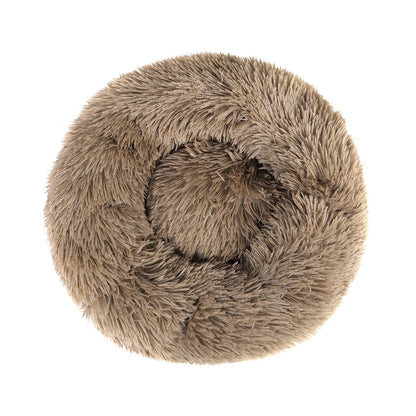 Round Plush Pet Bed for Dogs,Fluffy Soft Warm Calming Dog Bed Sleeping Kennel Nest